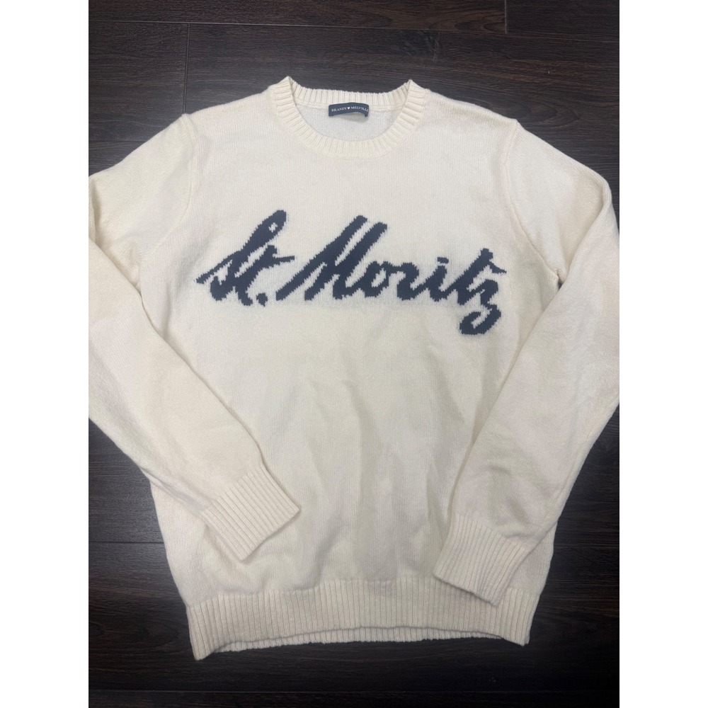 Brandy Melville St. Moritz Knit Knit Sweater - Cream / Navy